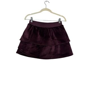 Athleta‎ Girl Velvet Tiered Ruffle Skirt Purple L/12